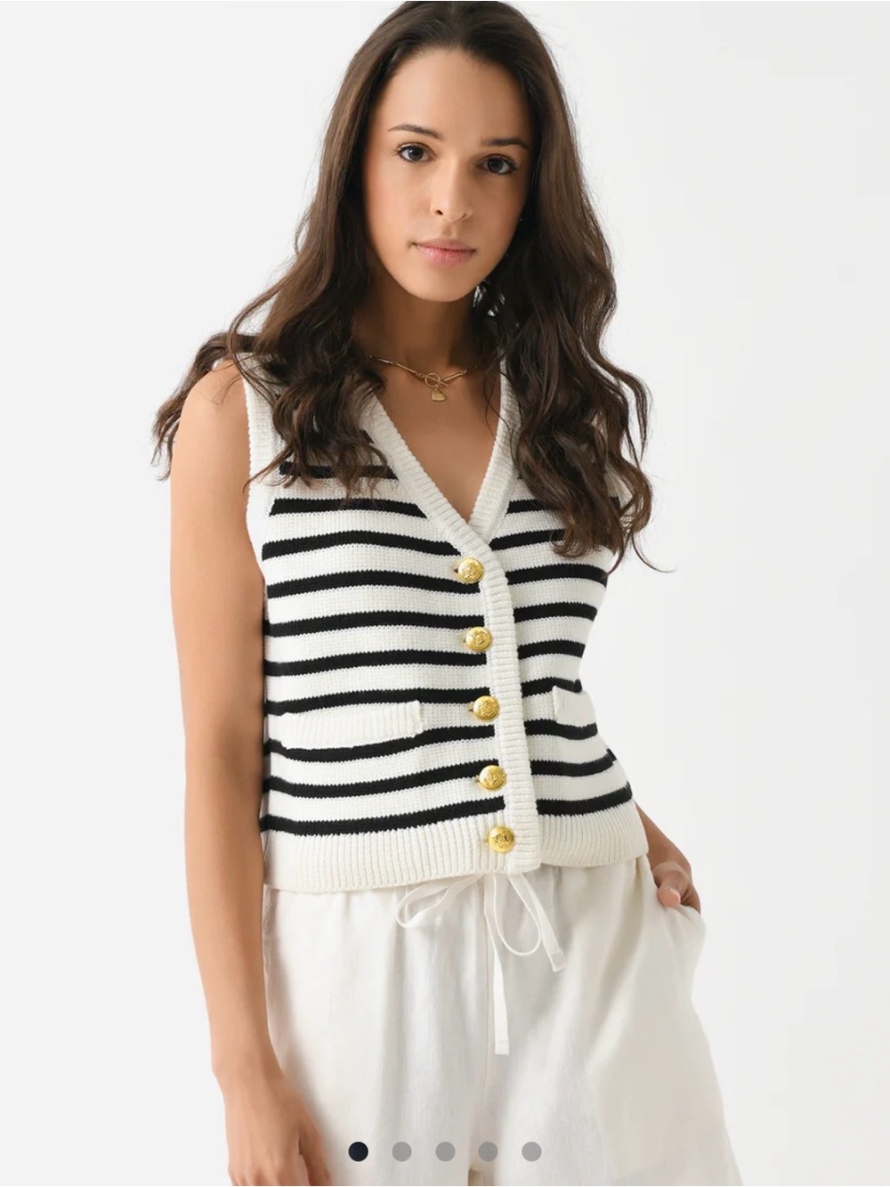 English Factory Black and White Striped Crewneck Sweater
